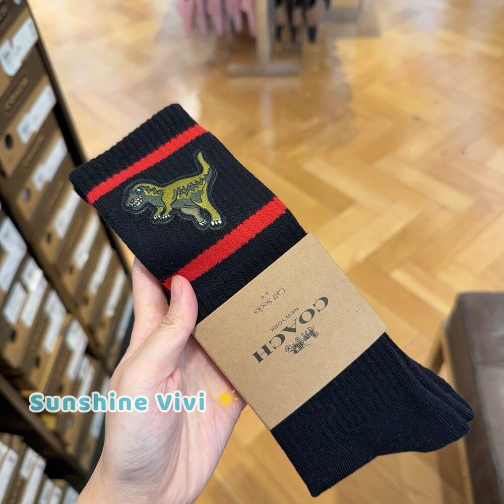 NWT Coach Rexy Calf Socks black Choose s/m CAZ36